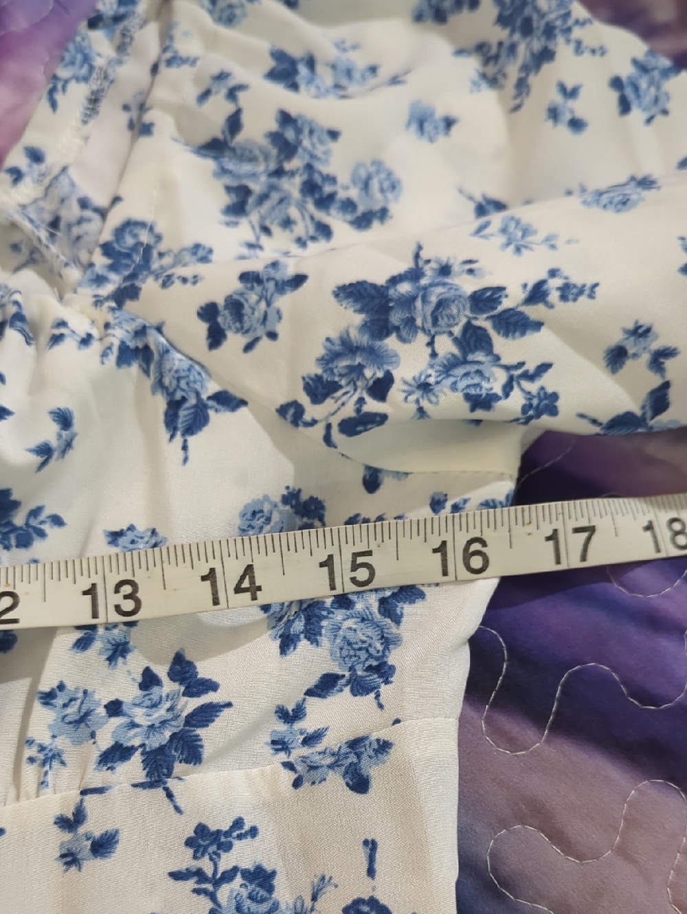 🌸 White & Blue Floral Off-Shoulder Maxi Dress 🌸Size Small | Never Worn - Picture 14 of 16